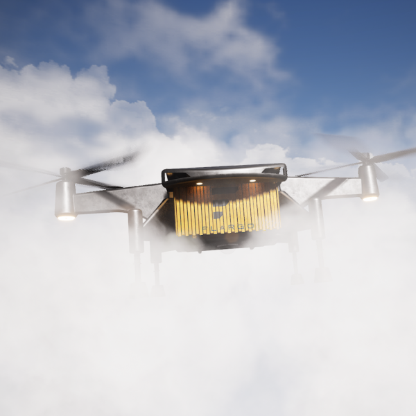 Heavy-Lift VTOL UAV (clouds)